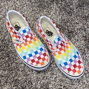 Rainbow checkered vans